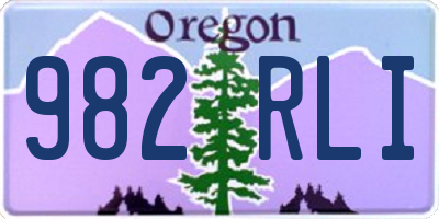 OR license plate 982RLI