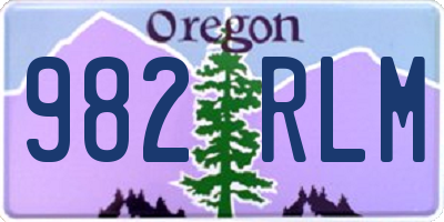 OR license plate 982RLM