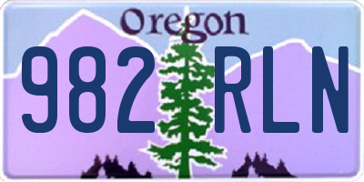 OR license plate 982RLN