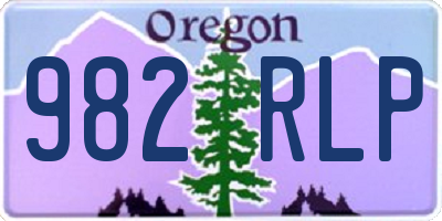 OR license plate 982RLP