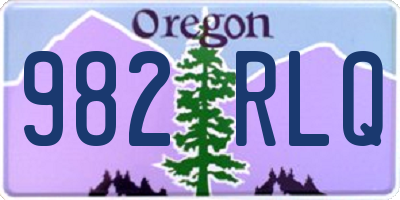 OR license plate 982RLQ