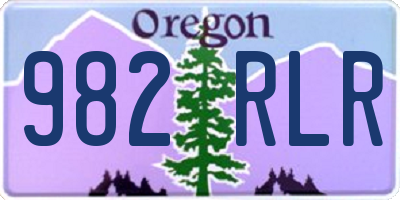 OR license plate 982RLR