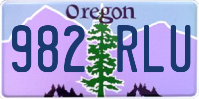OR license plate 982RLU