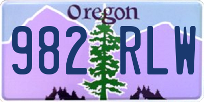OR license plate 982RLW