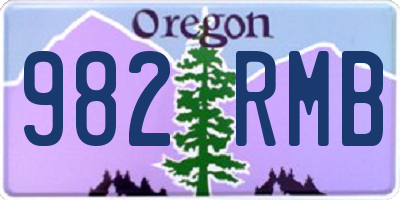 OR license plate 982RMB