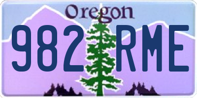 OR license plate 982RME