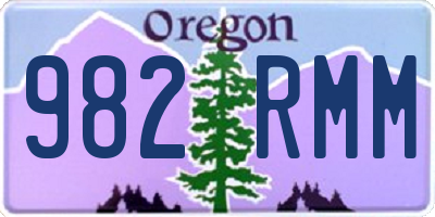 OR license plate 982RMM