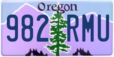 OR license plate 982RMU
