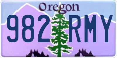 OR license plate 982RMY