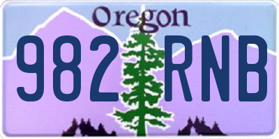 OR license plate 982RNB