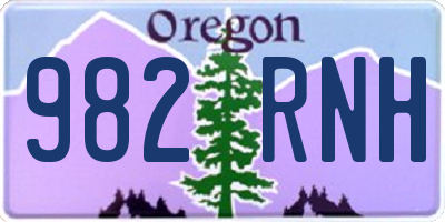 OR license plate 982RNH