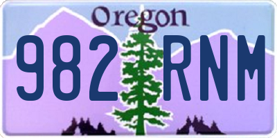 OR license plate 982RNM