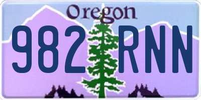OR license plate 982RNN