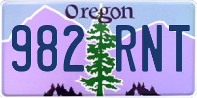 OR license plate 982RNT