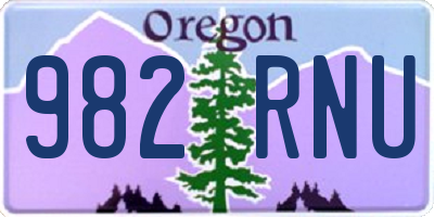 OR license plate 982RNU
