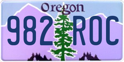 OR license plate 982ROC
