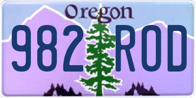 OR license plate 982ROD