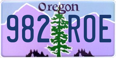 OR license plate 982ROE