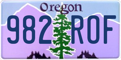 OR license plate 982ROF