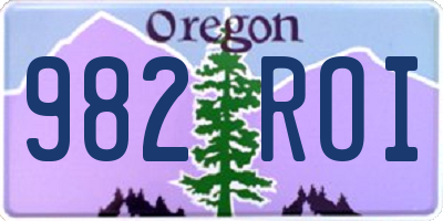 OR license plate 982ROI