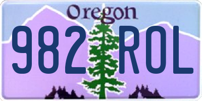 OR license plate 982ROL