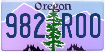 OR license plate 982ROO