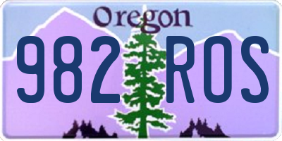 OR license plate 982ROS