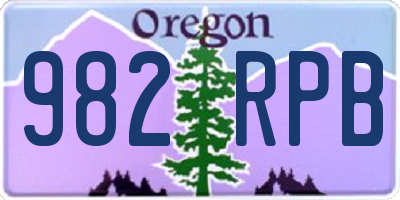 OR license plate 982RPB