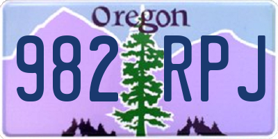OR license plate 982RPJ