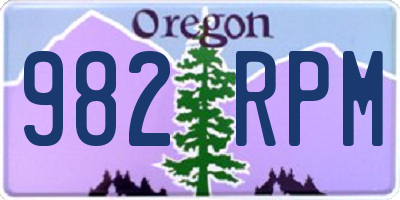 OR license plate 982RPM