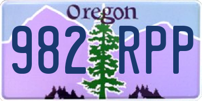OR license plate 982RPP