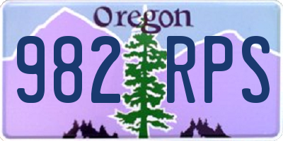 OR license plate 982RPS