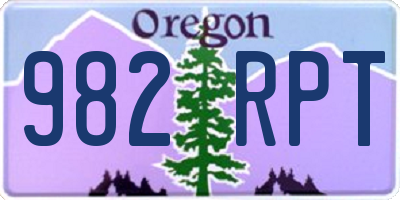 OR license plate 982RPT