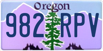OR license plate 982RPV
