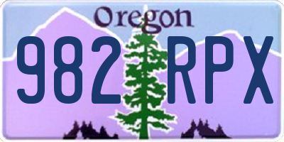 OR license plate 982RPX