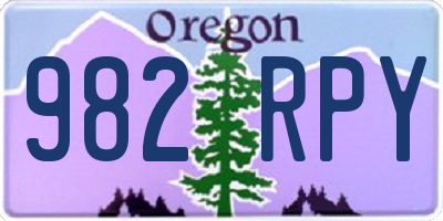 OR license plate 982RPY