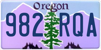 OR license plate 982RQA