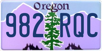 OR license plate 982RQC