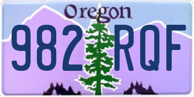OR license plate 982RQF