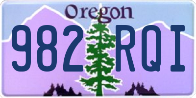 OR license plate 982RQI