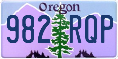 OR license plate 982RQP
