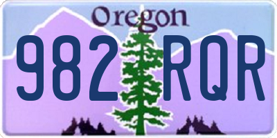 OR license plate 982RQR