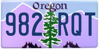 OR license plate 982RQT