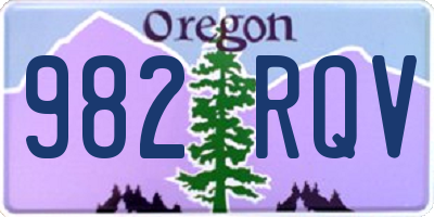 OR license plate 982RQV