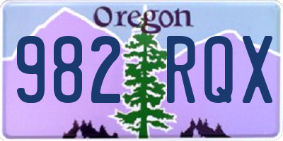 OR license plate 982RQX