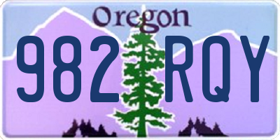 OR license plate 982RQY