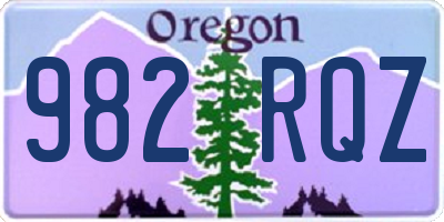 OR license plate 982RQZ