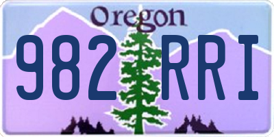 OR license plate 982RRI