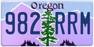 OR license plate 982RRM