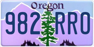 OR license plate 982RRO